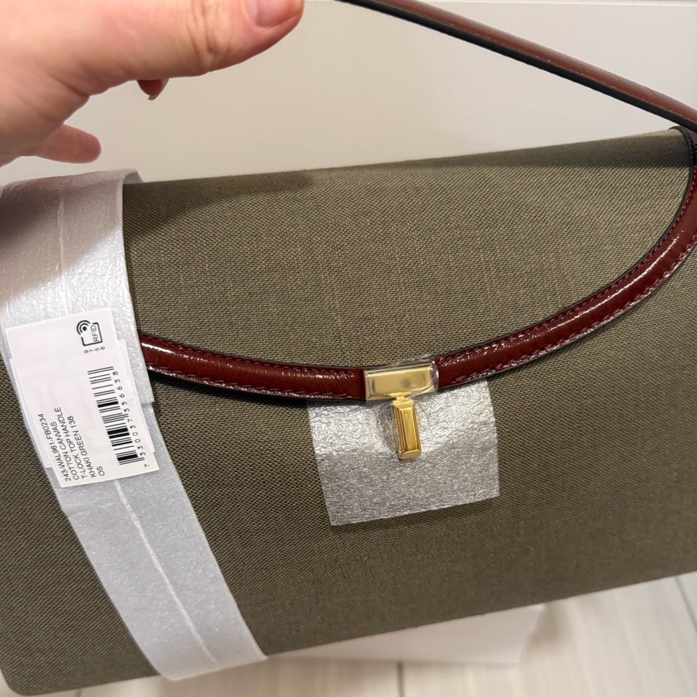 Toteme Canvas T-lock bag, Khaki Brown - Picture 9 of 12